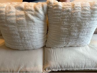 Pair of white very soft and heavy 20 x 20 pillows by Fieldcrest