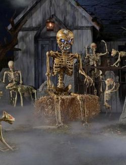 6ft Posable Rotten Skeleton with LCD Eyes