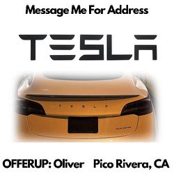 Tesla Model 3 & Y MATTE BLACK TESLA Letters Emblem Badge for
