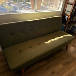 Beautiful Green Mid Century Modern Convertible Sofa Bed Couch Midcentury