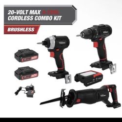 Hyper Tough 20V 4-Tool Cordless Combo Kit Drill Driver Saw Light Charger New Box