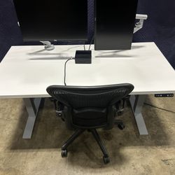 JRB Studio/ Herman Miller 60” Standing Desks! Electric Height Adjustable Sit Stand Desk! We Also Have Herman Miller Chairs And Monitor Arms!