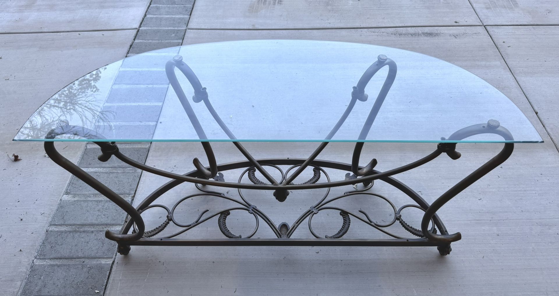 Glass Top Console Side Table