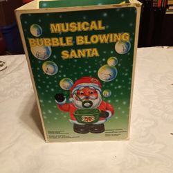 Vtg. 1995, Never Used, NIB. Musical Bubble Blowing Santa Animated Christmas Decoration