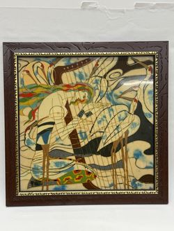 Framed decorative glass artwork