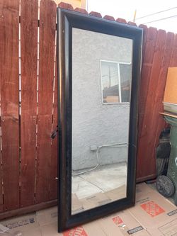 Large Full-Length Floor Mirror Dark Frame
