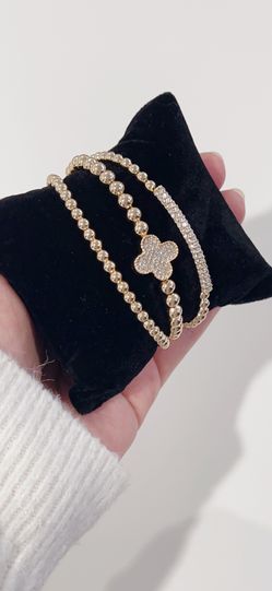 Golden Beaded Bracelet Set 