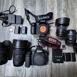 Canon 6D + Lumix GH4 + 5 Lenses — Full Bundle (Local Pickup)