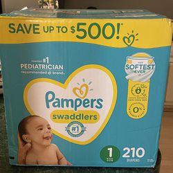 NEW UNOPENED Pampers Swaddlers  Size 1