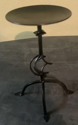 Black Wrought Iron Candle Stand / Pedestal
