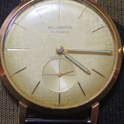 Vintage Wellington Watch 21 Jewels Incabloc Antimagnetic Steel Back