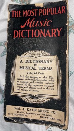 1910s music dictionary