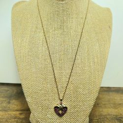 DANBURY MINT Sterling Silver Genuine Ruby Heart Pendant