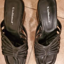 Black Wedge Shoes Size 9