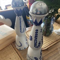 MOVING- 2 CLASSE HAND PAINTED BOTTLES