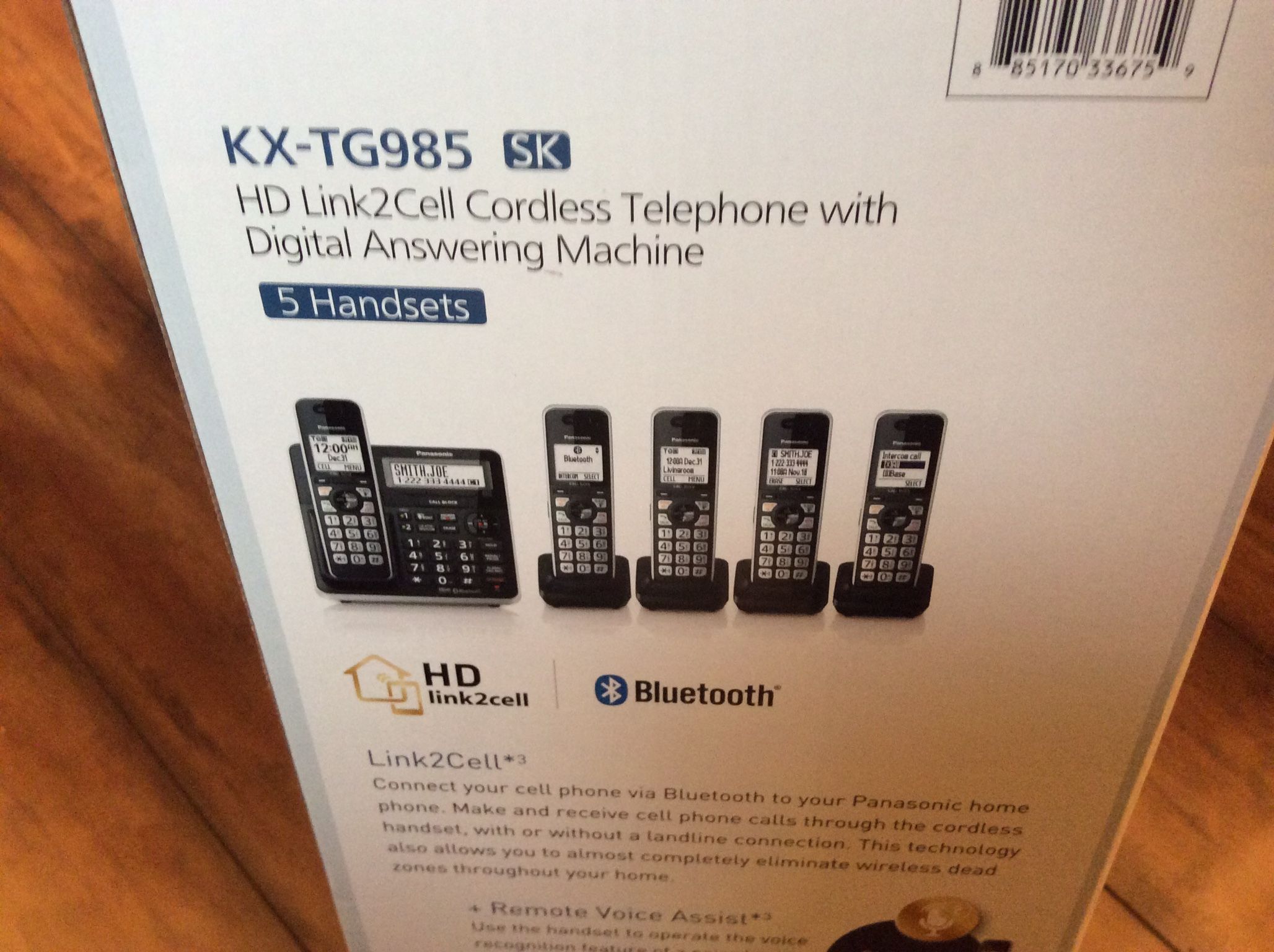 PANASONIC KX-TG985 Cordless Telephone w/Digital Answering Machine