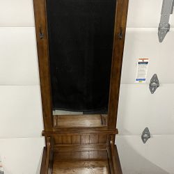 Hall Tree Base and Mirror w/ storage