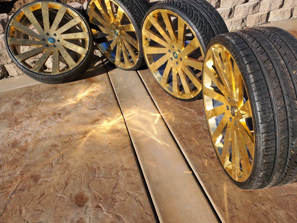 28" Gold Plated Rims