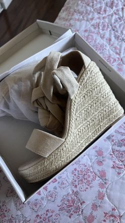 Lace Up Espadrille Wedges