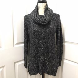 women’s st. johns bay tunic sweater cowl neck black white