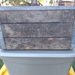 Old Lucerne Wooden Milk Crate 