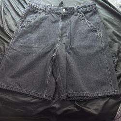 black jorts size 32 waist uniqlo