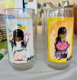 Vintage DeGrazia Art Glasses Set of 8 Southwestern Highball Tumblers