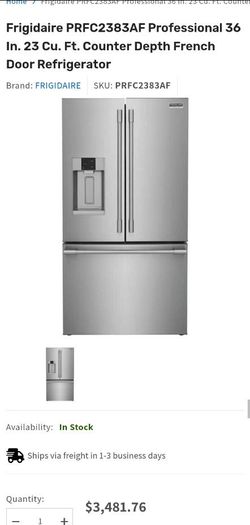 Frigidaire Professional 36-In French Door Refrigerator