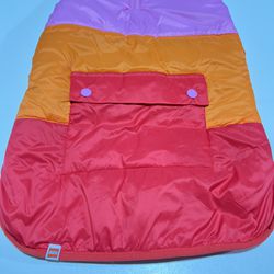 Dog Puffer Vest - Pink, Orange & Red - Lego Collection Winter Dog Accessories Size L
