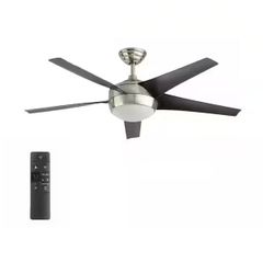 HDC - Windward IV 52" Indoor LED Brushed Nickel Ceiling Fan with Dimming Lights+Remote Control - R
