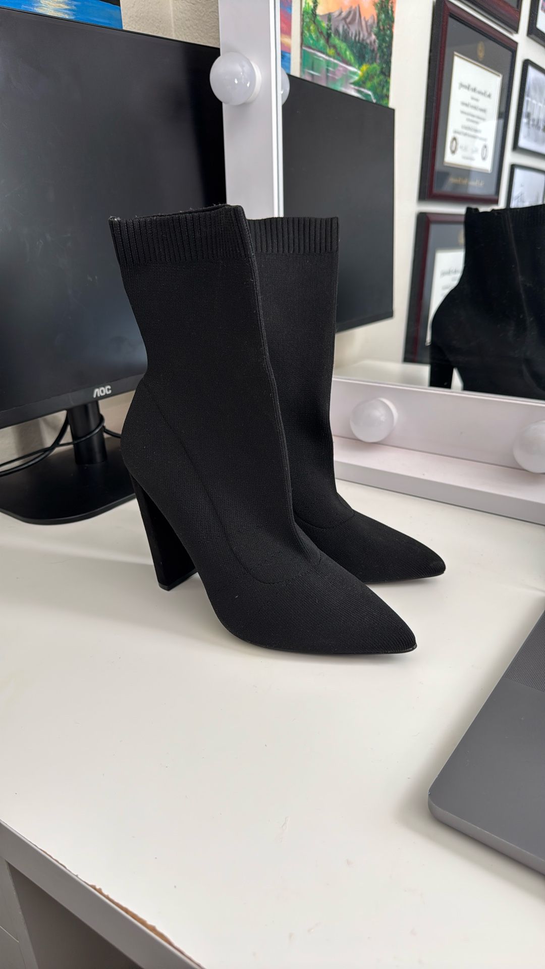 Black Ankle Boot Heels - Size 9