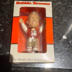 Bob dreams, genuine, handcrafted hand painted bobble head, Joe, Montana