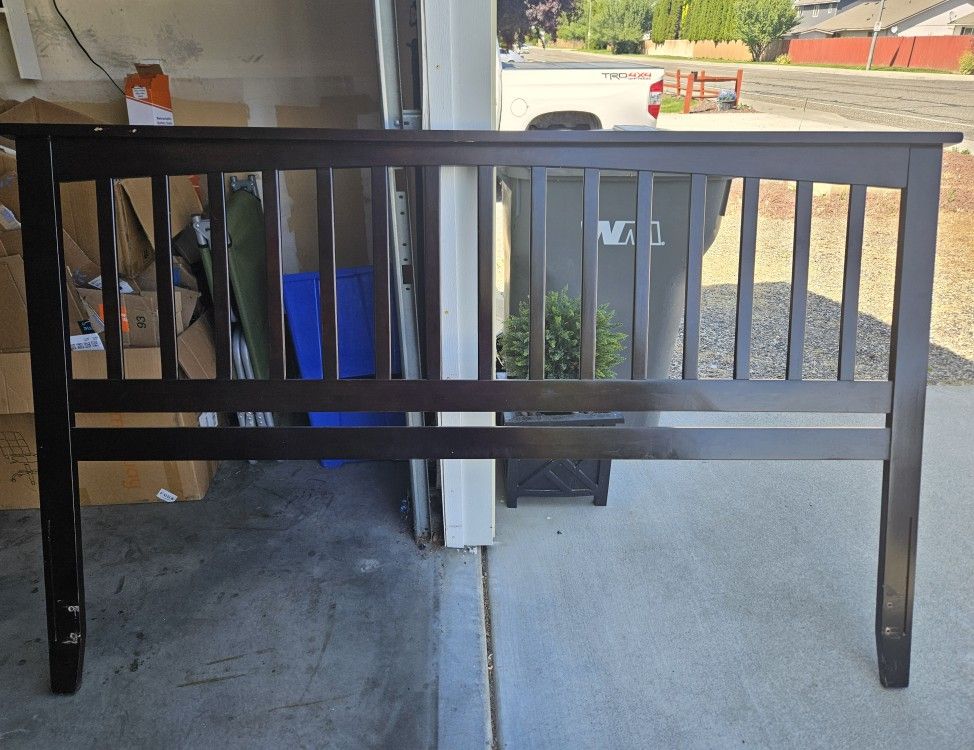Wood Slat King Headboard With Rails