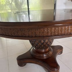 Rare Dinning Table With Recessed Lazy Suzan