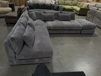 New! Dark Grey Sectional Sofa, Deep Seating Couch, Ultra Comfortable Sectional And Ottoman, Sofa Couch, Designer Sofa,Contemporary Couch,Modern Couch