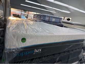 QUEEN SIZE BEDTECH COPPER LUX MATTRESS & BOX SPRING BED SET