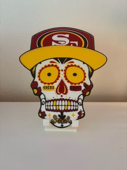 San Francisco 49ers Sugar Skull Decorative Sign