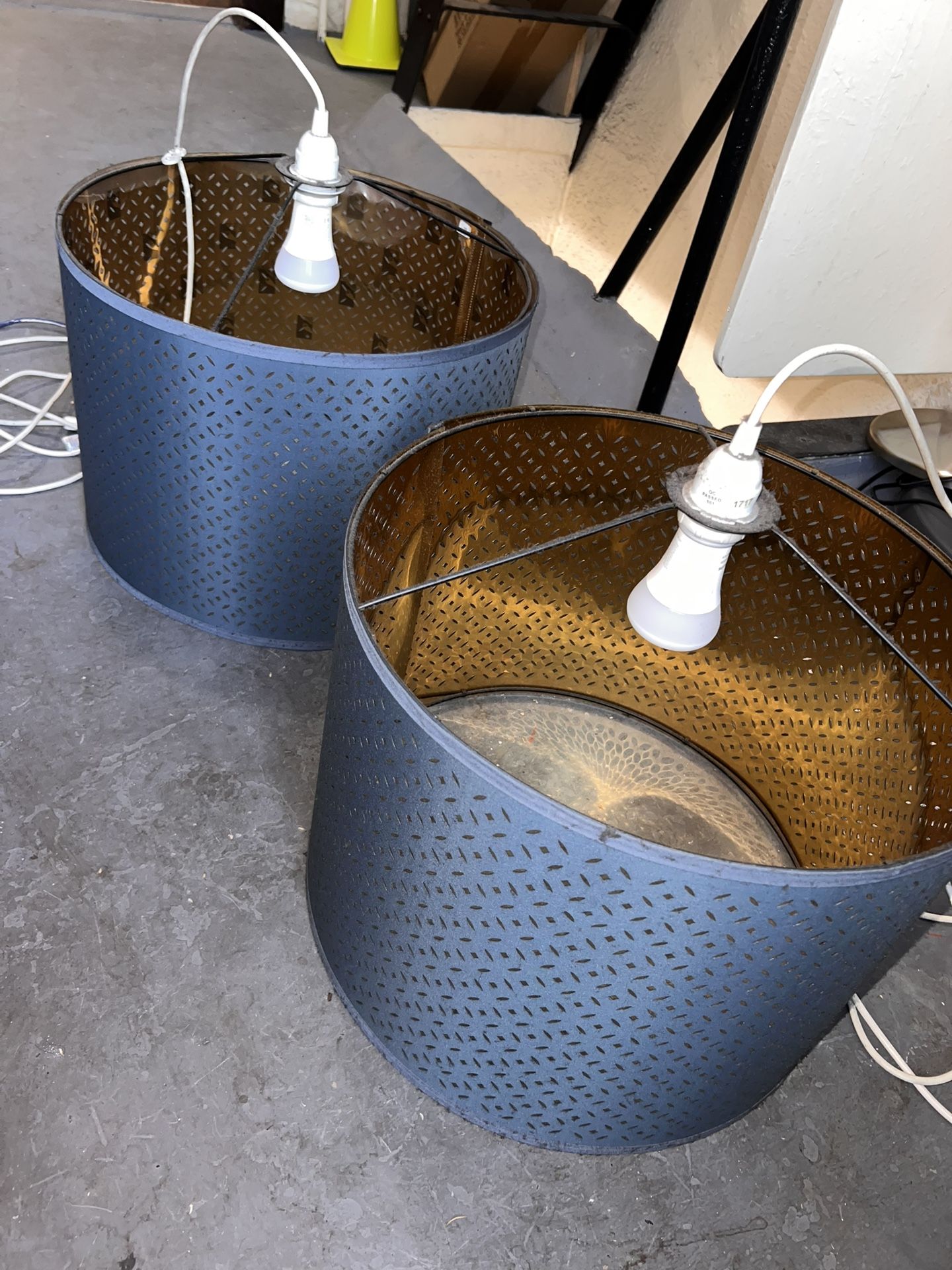 IKEA NYMÖ Lamp shade, teal/brass color, 17 "