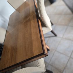 Mid-century style wood dining table — 70" x 40" x 29.5" (sold as-is)