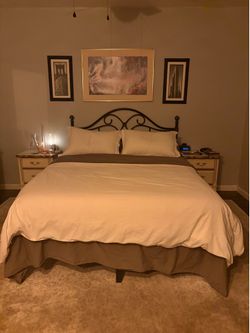 Black bed frame and head board