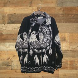 Yari Artesanias zip up wool jacket xl