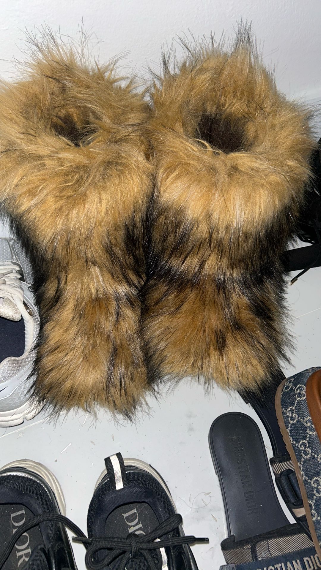 brown fur boots