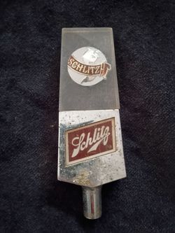 Vintage 1968 Schlitz Beer Tap Handle - 2 sided lucite