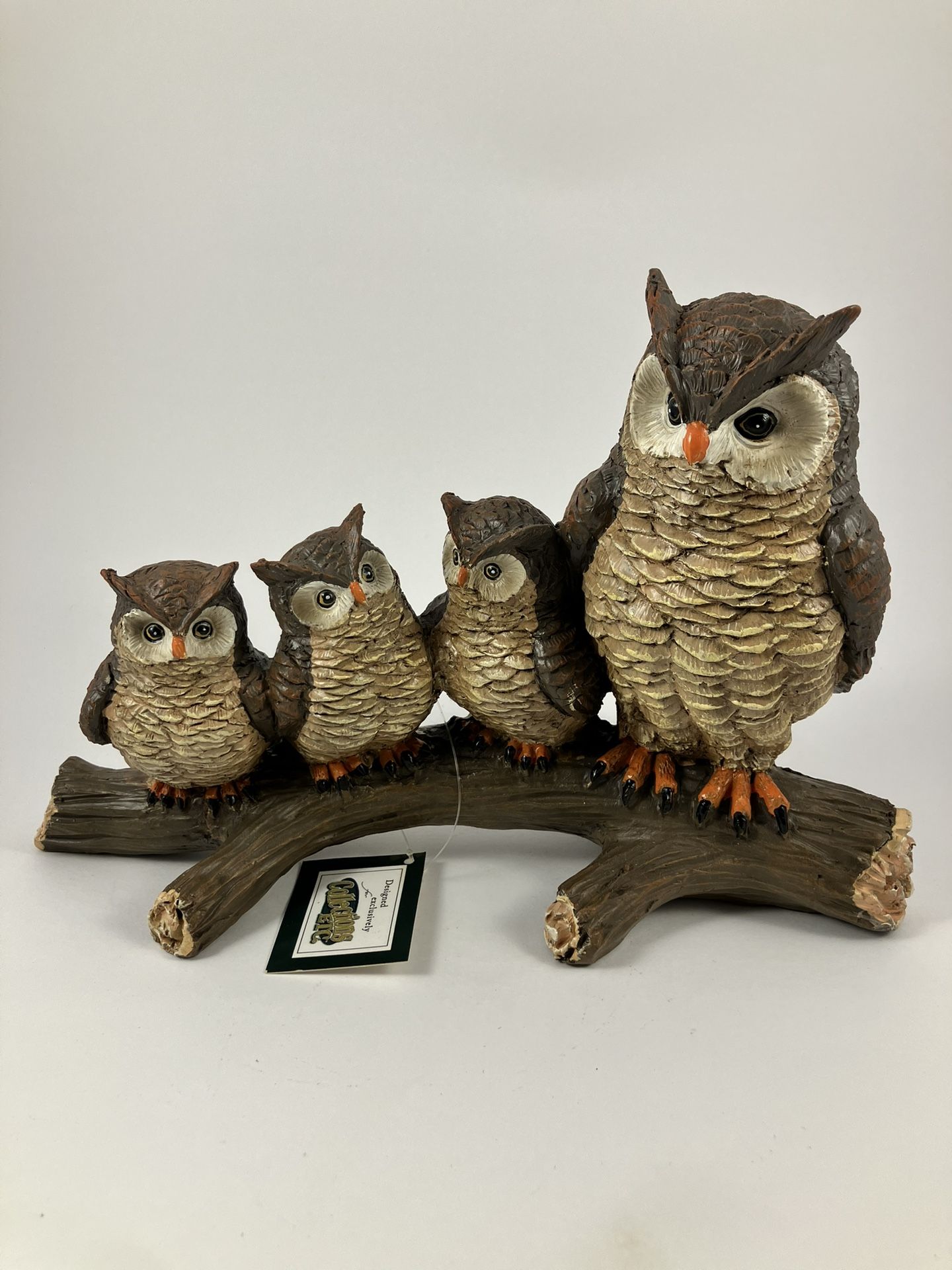 Collections Etc. Owl Family on Branch Figurine - Home & Garden Decor