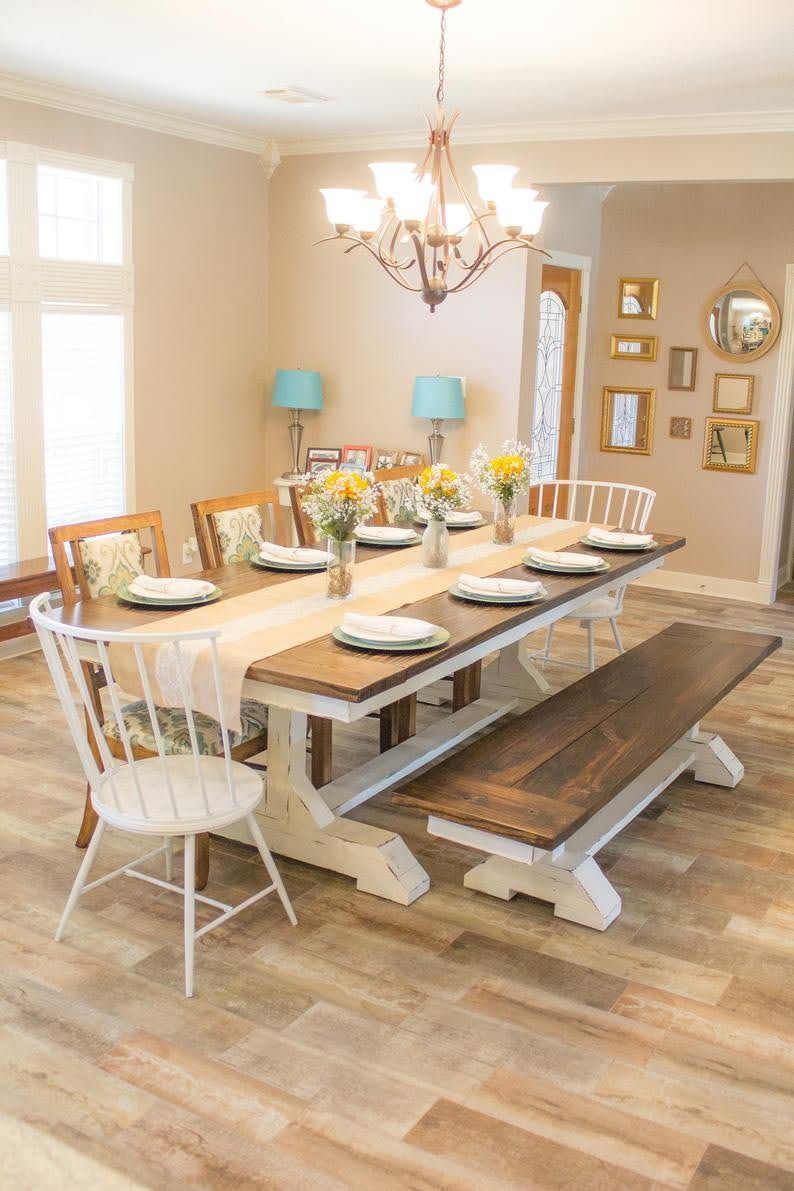 Custom Made Farmhouse Style Dining Tables.