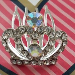 New Rehinstone Bling Princess Crown Hair Clip