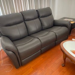 3-2-1 Seater Genuine Leather Manual Reclining Sofa,for Living Room,Recreation Room