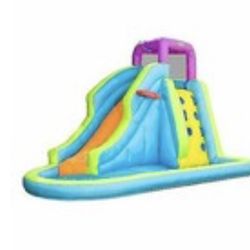 Little Tikes 10 FT Family Fun Water Park Play Big Hoops Slide Climb