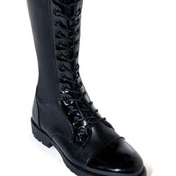AZALEA WANG  8.5 THIGH HIGH FLAT BLACK BOOTS