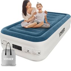 Twin Air Mattress with Built-in Pump,Fast & Easy Inflation/Deflation Inflatable Mattress, Foldable Blow Up Mattress with Storage Bag, Inflatable Bed f